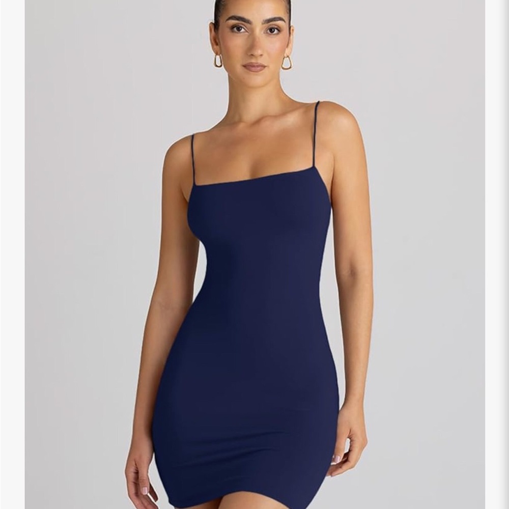 Navy Spaghetti Strap Bodycon Dress